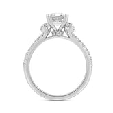 LADIES RING 2.50CT ROUND/EMERALD DIAMOND 14K WHITE GOLD (CENTER STONE EMERALD DIAMOND 2.00CT)